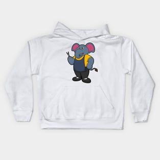 Elephant as Hairdresser with Scissors Kids Hoodie